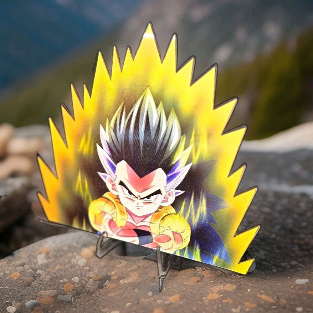 Dragon Ball Super Saiyan Gotenks 3D Motion Lenticular Car Decal Sticker Peeker